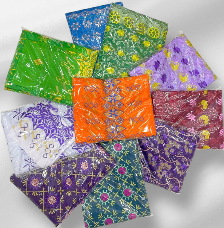Tissu Wax Brodé