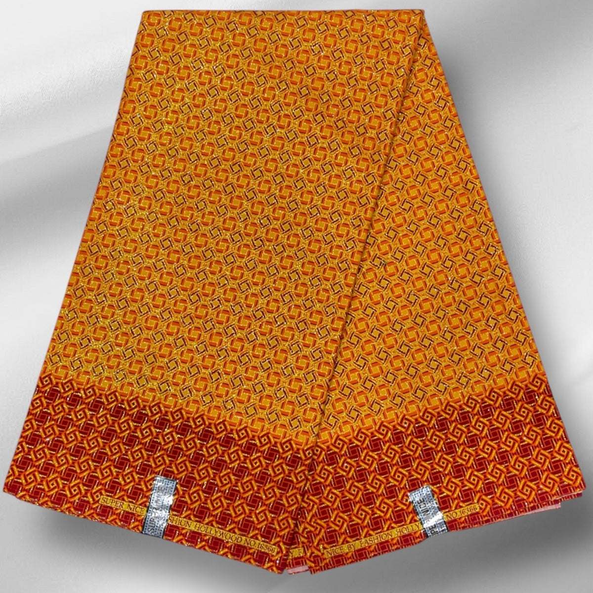 Wax Tissu Pagne Africain Kenté pailleté Brillant 6 Yards