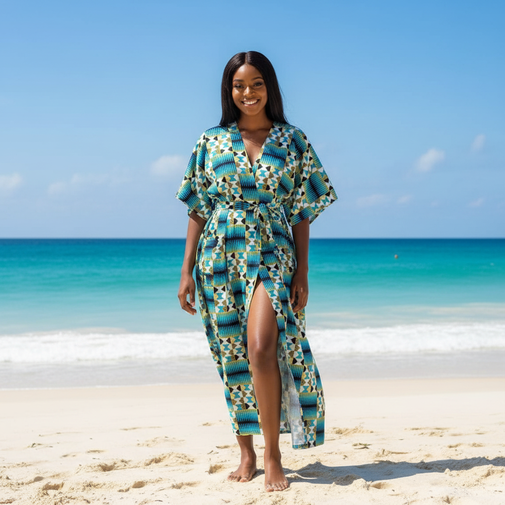 Wax Tissu Pagne Africain Kenté pailleté Brillant 6 Yards