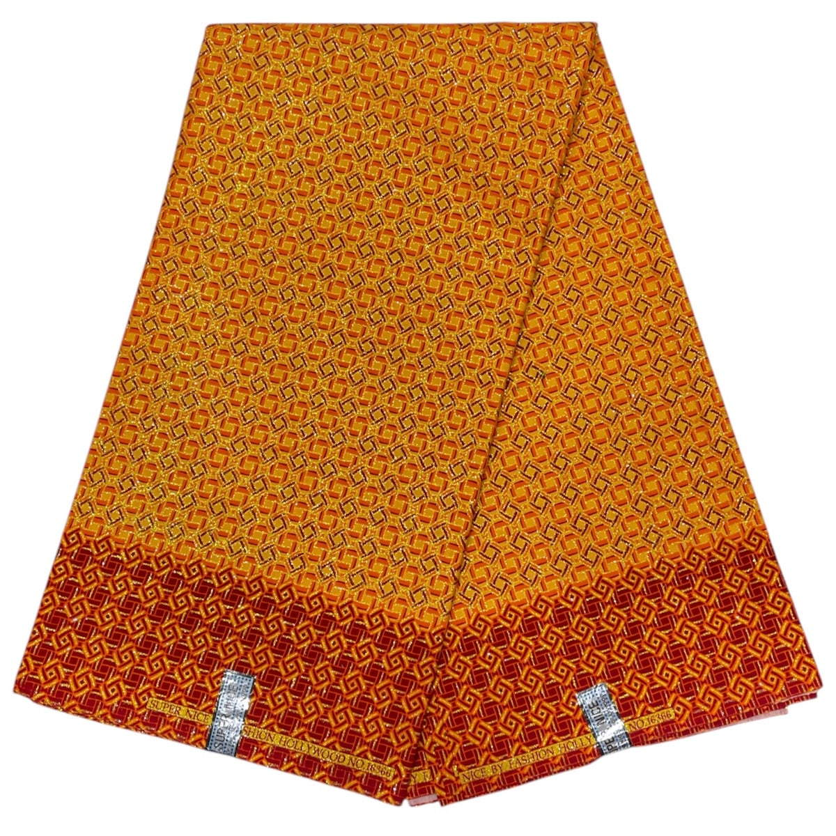 Wax Tissu Pagne Africain Kenté pailleté Brillant 6 Yards