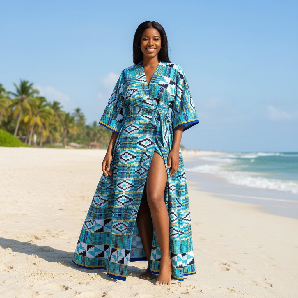 Wax Tissu Pagne Africain Kenté pailleté Brillant 6 Yards