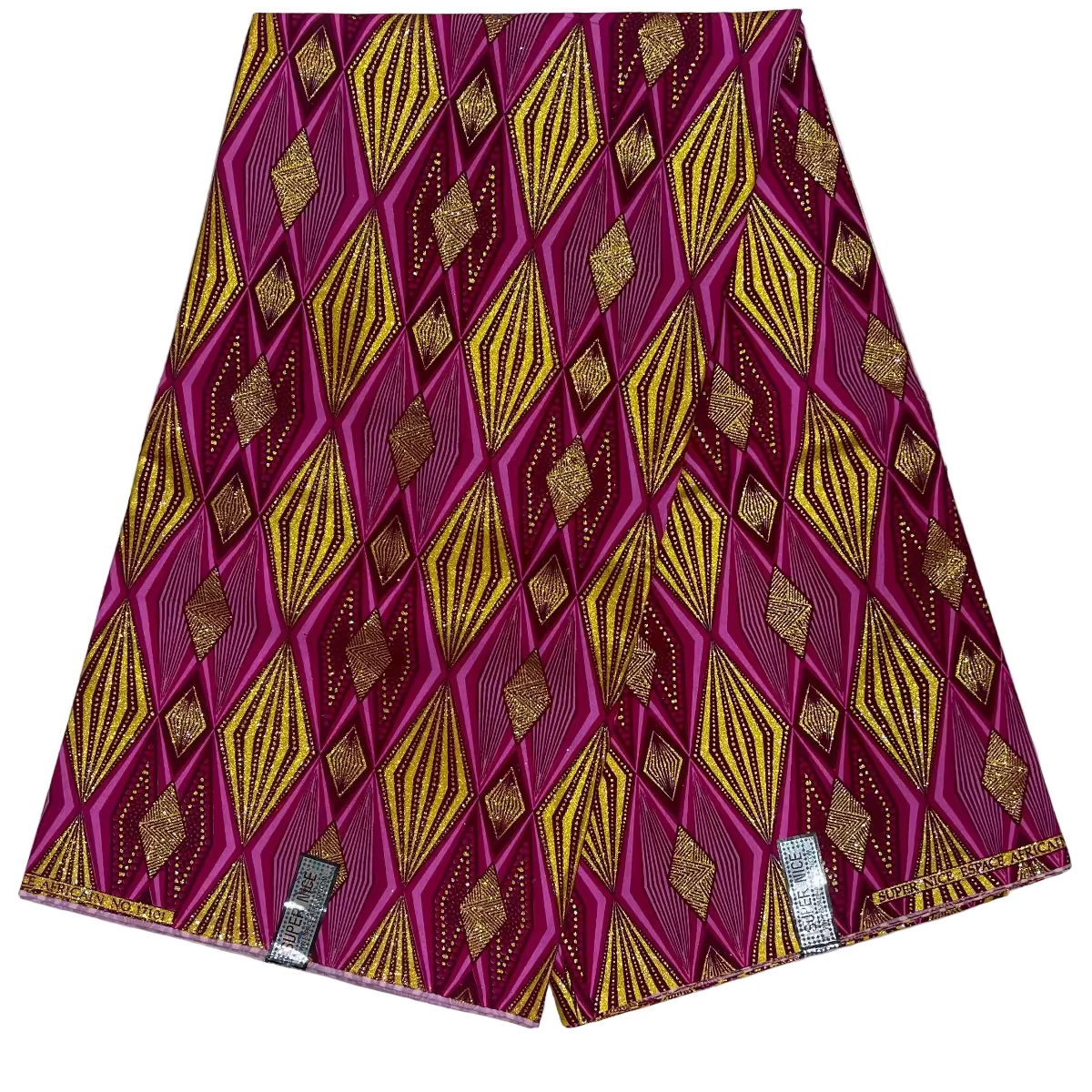 Wax Tissu Pagne Africain pailleté Brillant 6 Yards