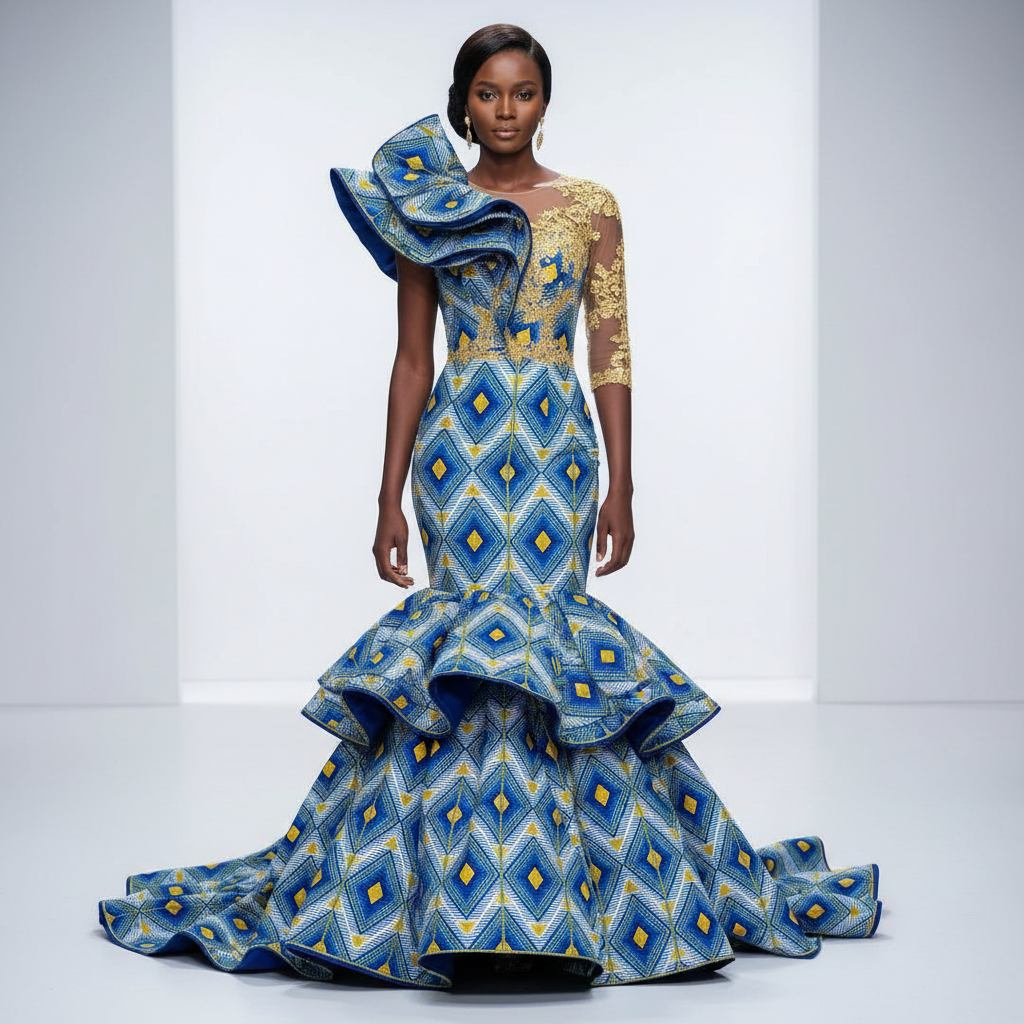 Wax Tissu Pagne Africain pailleté Brillant 6 Yard