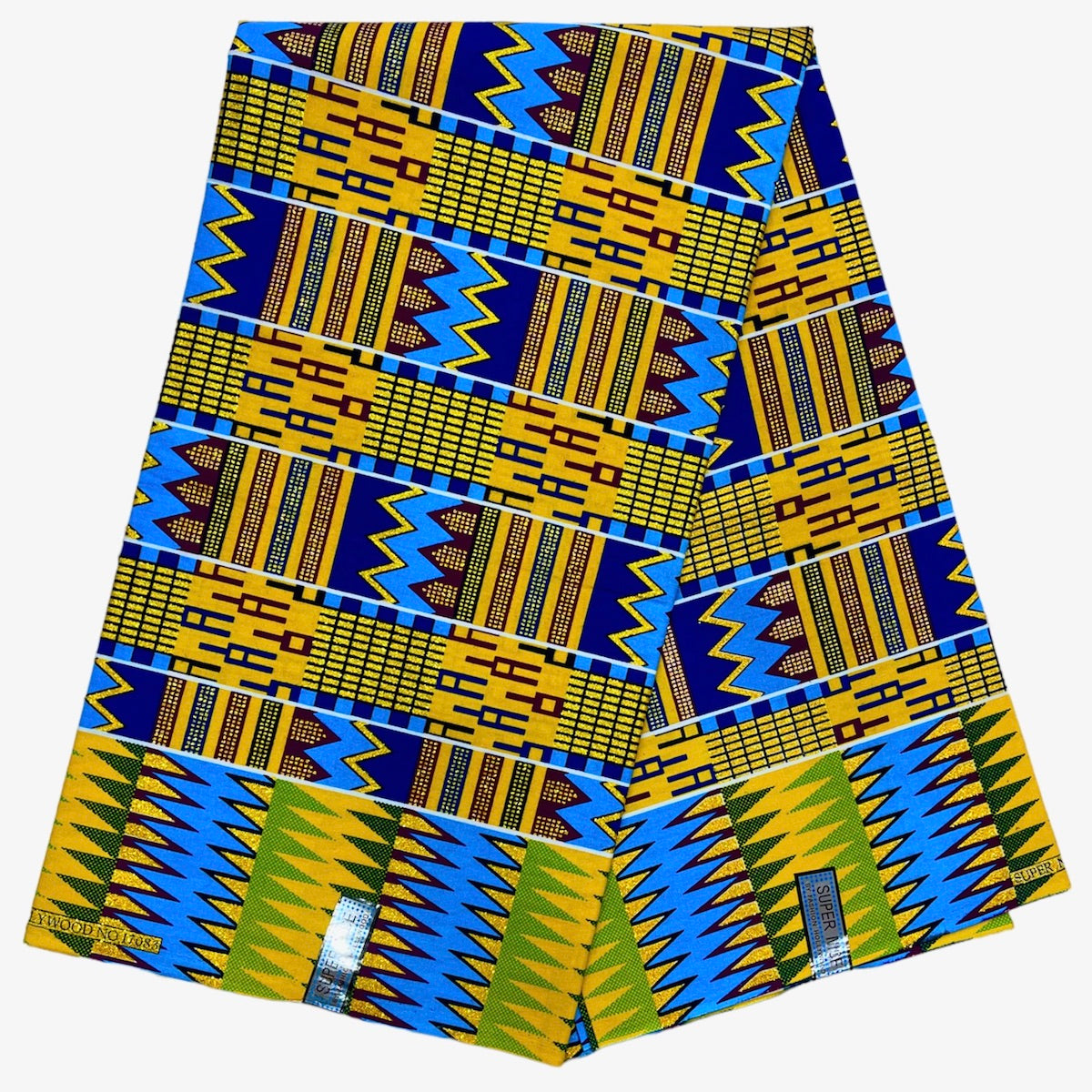 Wax Tissu Pagne Africain Kenté pailleté Brillant 6 Yards