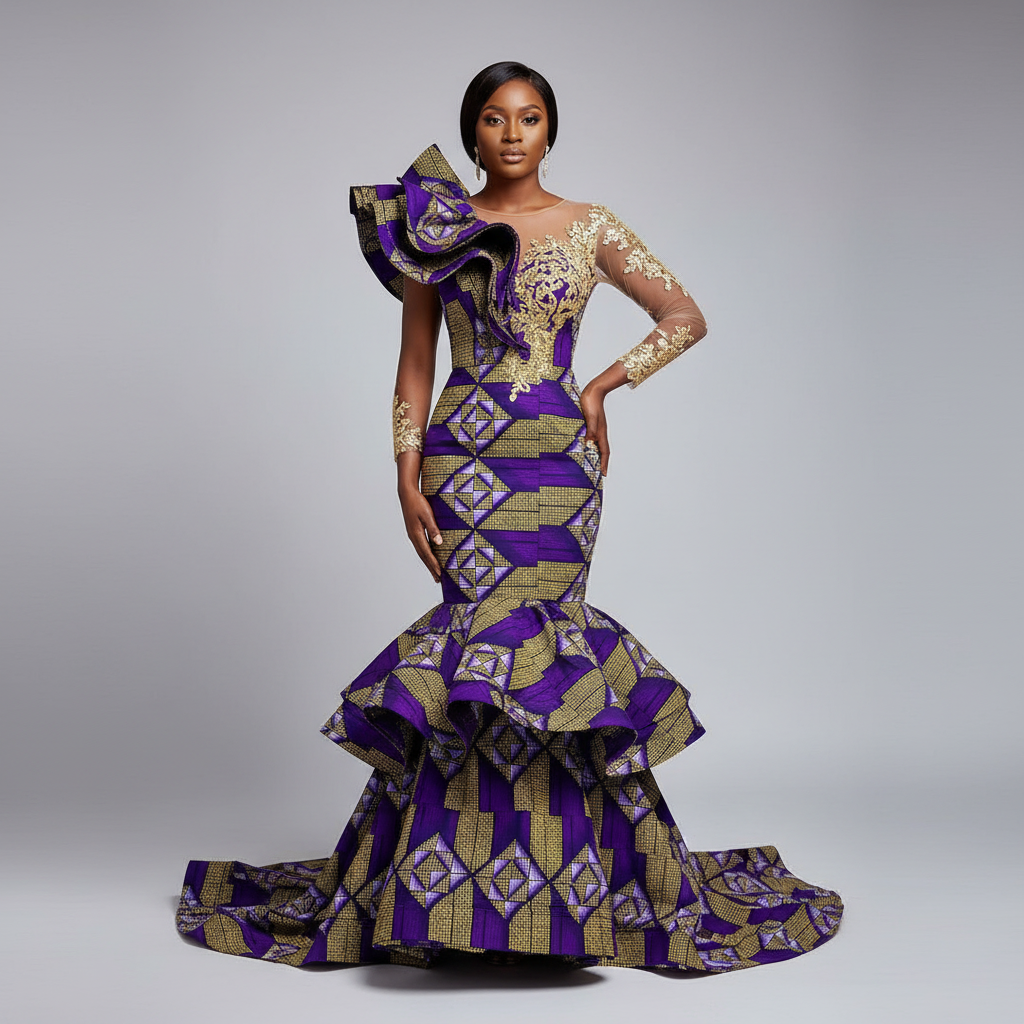 Wax Pagne Tissu Africain Brillant 6 Yards