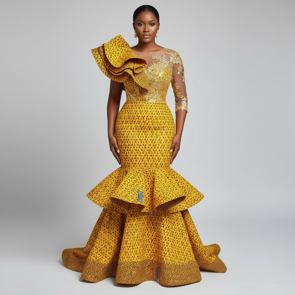 Wax Pagne Tissu Africain Brillant 6 Yards