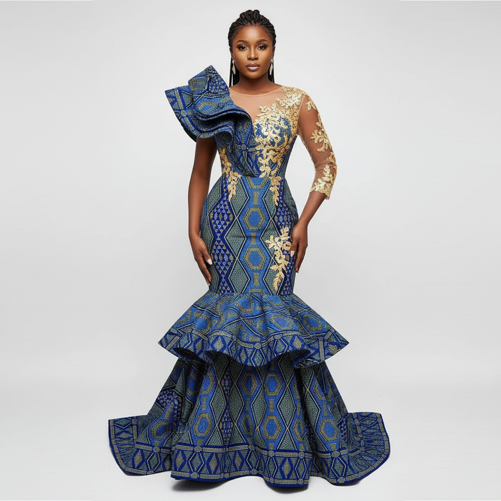 Wax Pagne Tissu Africain Brillant 6 Yards