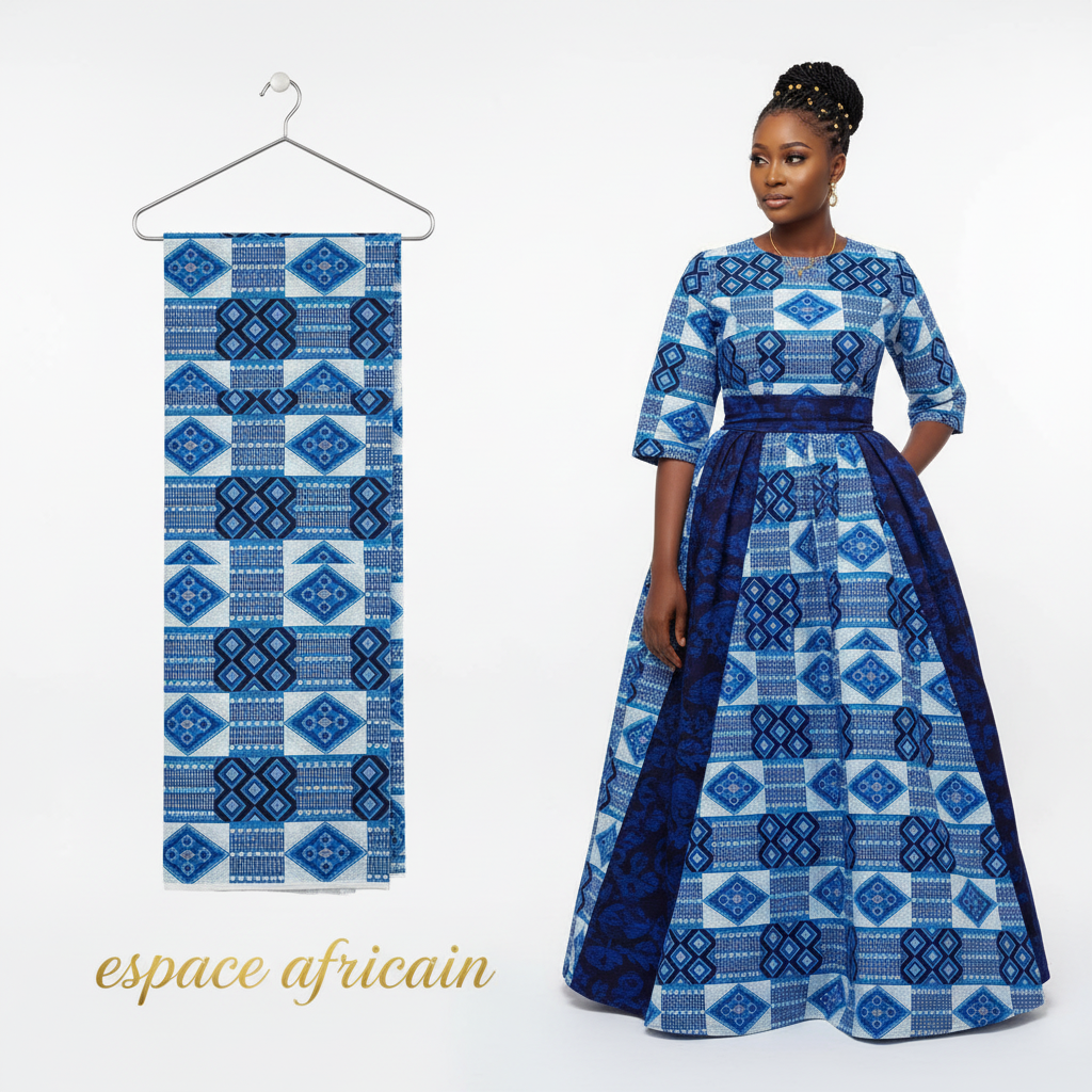 Wax Pagne Tissu Africain Brillant 6 Yards