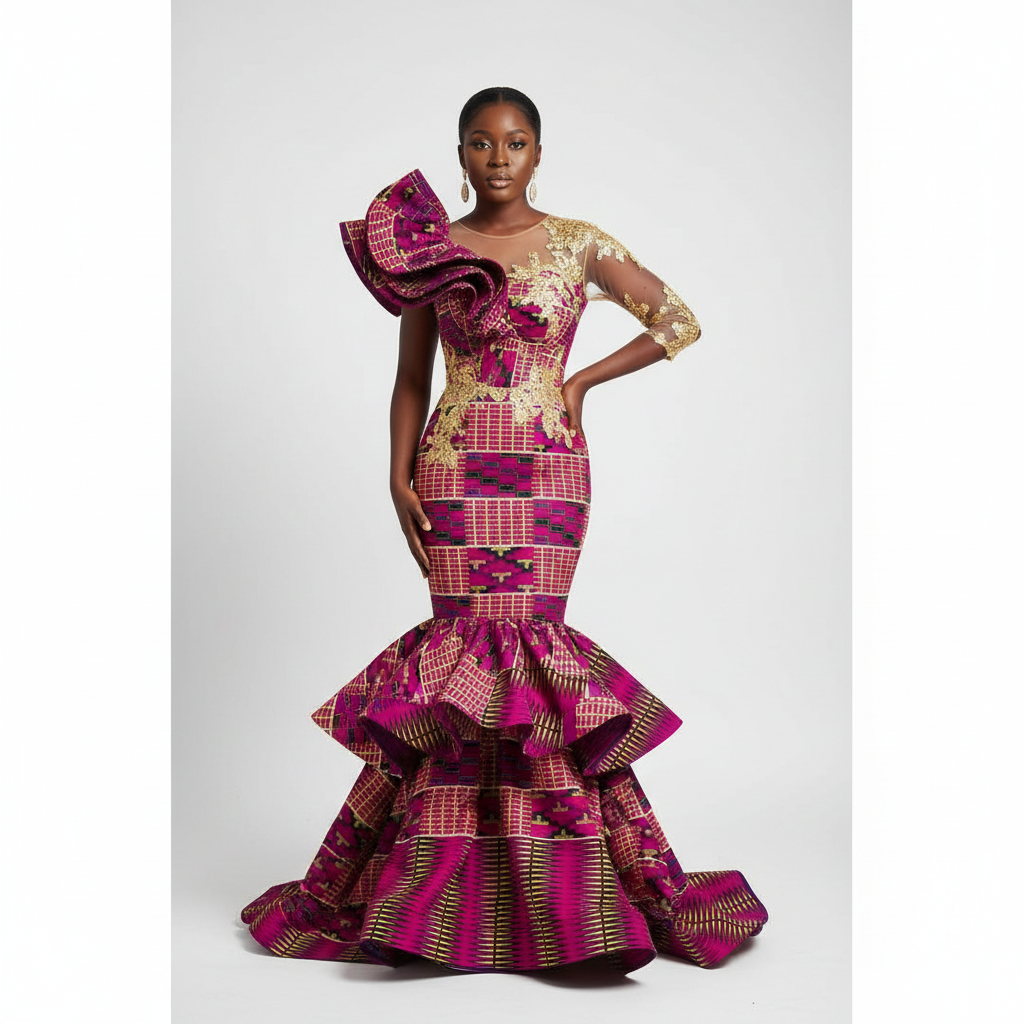 Wax Pagne Tissu Africain Brillant 6 Yards