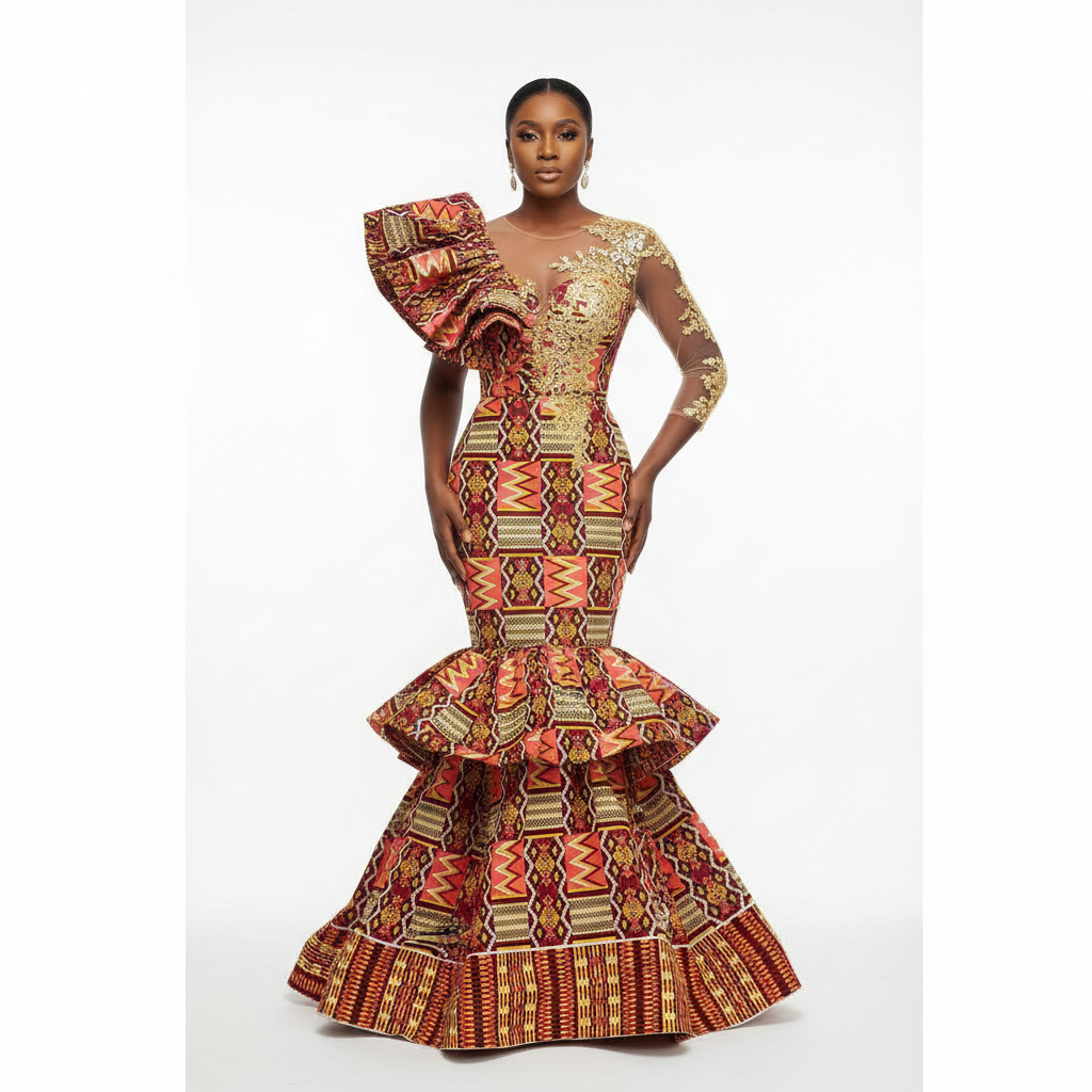 Wax Tissu Pagne Africain Brillant 6 Yards