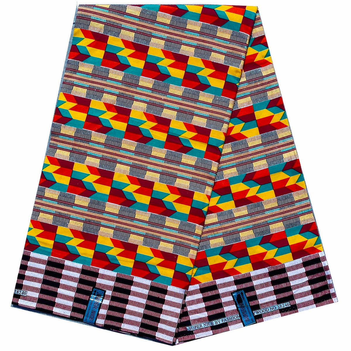 Wax Tissu Pagne Africain Kenté Brillant 6 Yards