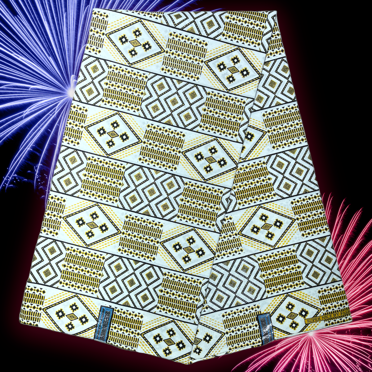 Wax Tissu Pagne Africain Kenté pailleté Brillant 6 Yards