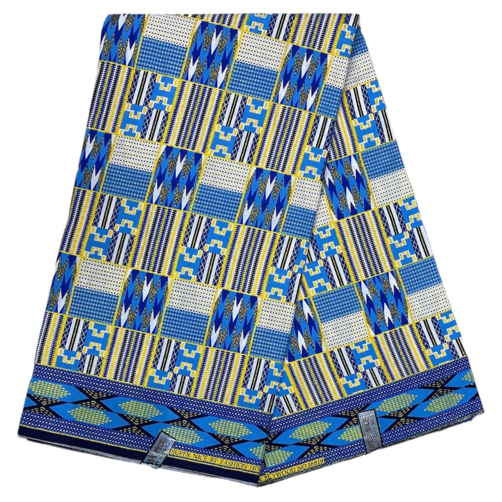 Wax Tissu Pagne Africain Kenté pailletéBrillant 6 Yards