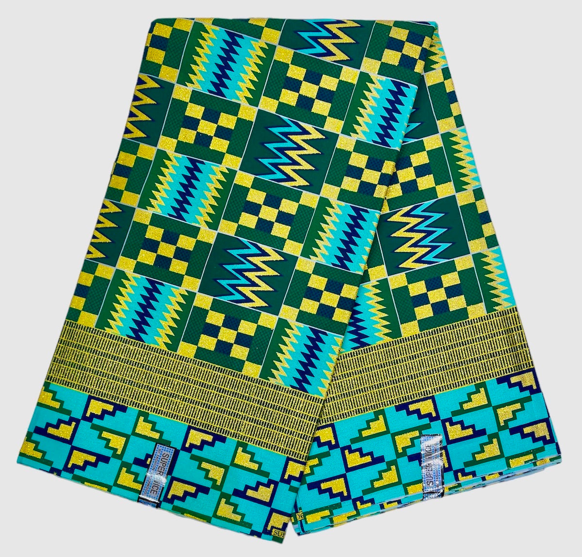 Wax Tissu Pagne Africain Kenté pailleté Brillant 6 Yards