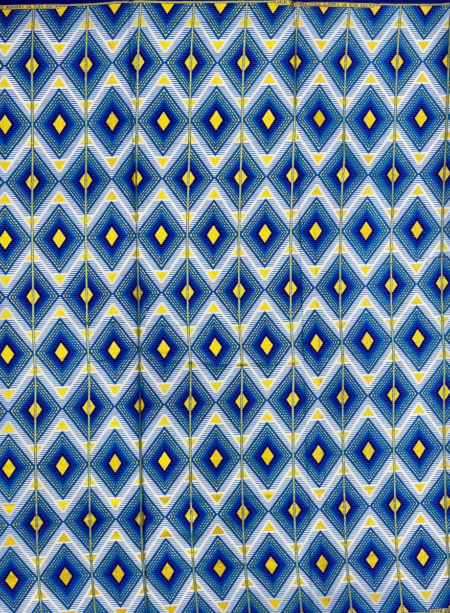 Wax Tissu Pagne Africain pailleté Brillant 6 Yard