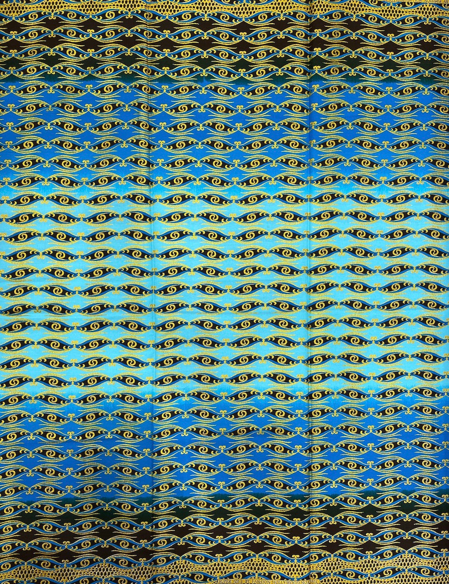 Wax Tissu Pagne Africain pailleté Brillant 6 Yards