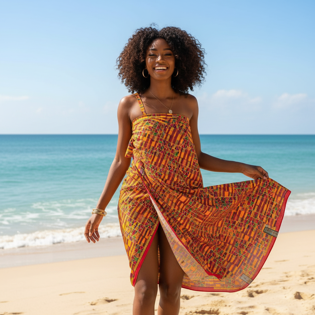 Wax Tissu Pagne Africain Kenté pailleté Brillant 6 Yards
