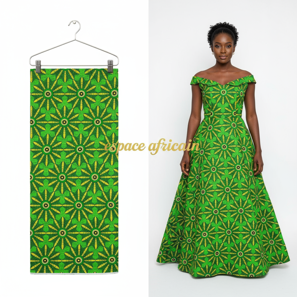 Tissu Pagne Africain Brillant 6 Yards