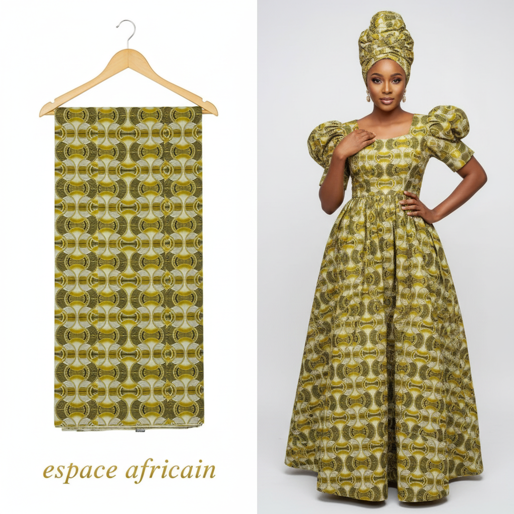 Wax Pagne Tissu Africain Brillant 6 Yards