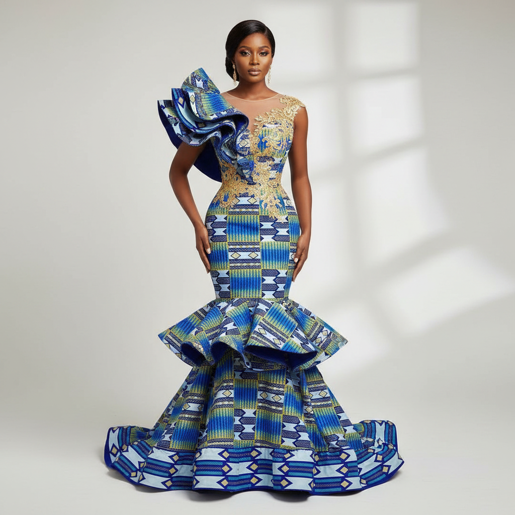 Wax Tissu Pagne Africain Brillant 6 Yards