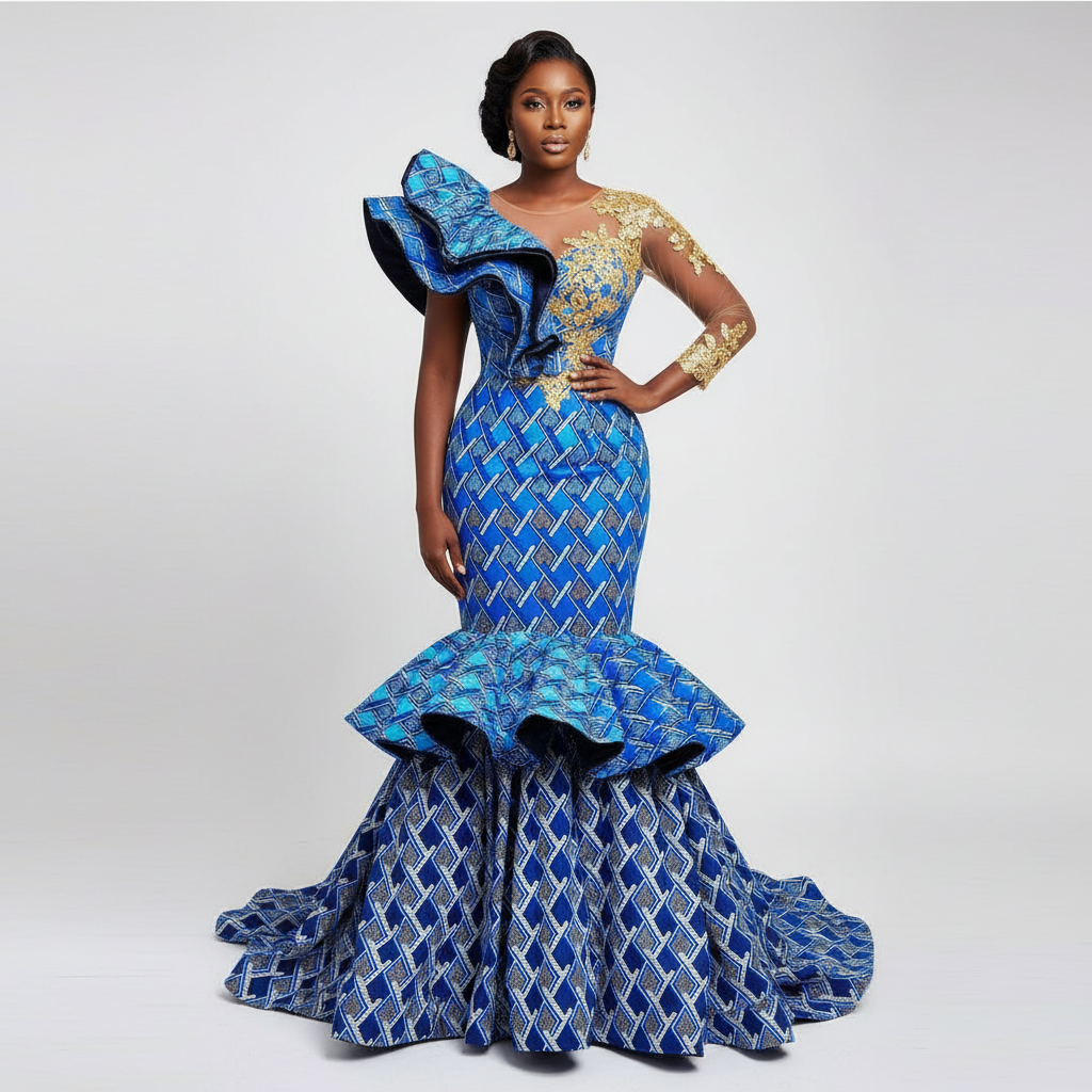 Wax Tissu Pagne Africain pailleté Brillant 6 Yards