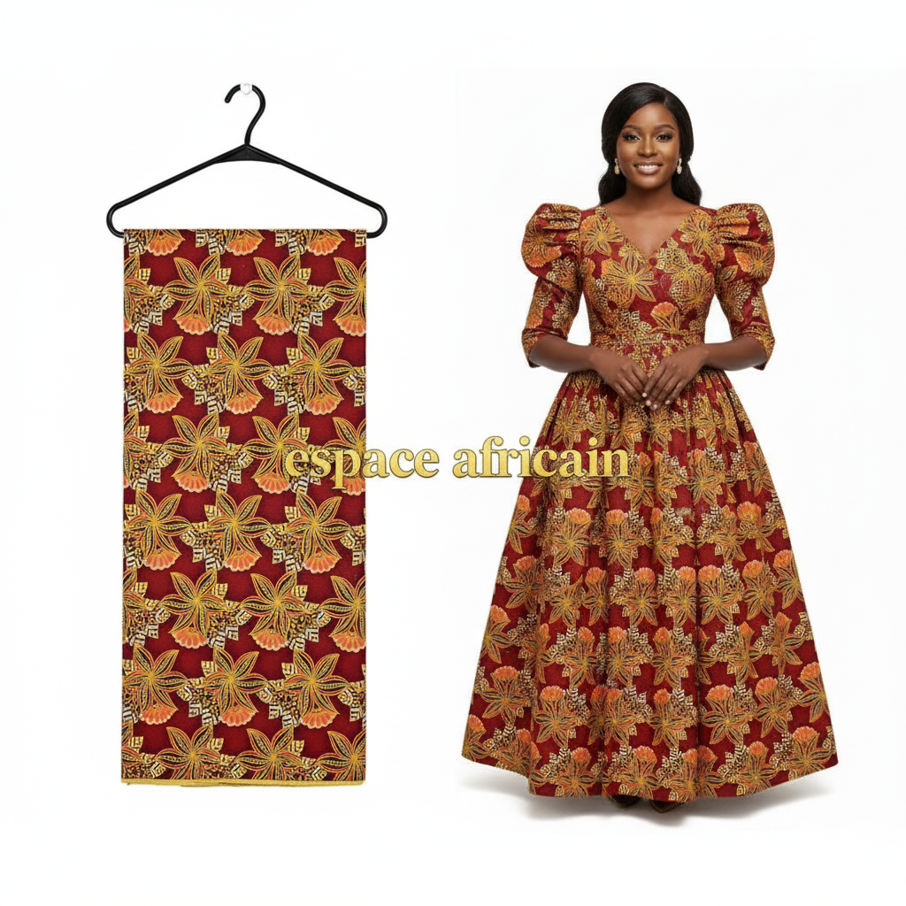 Tissu Pagne Africain Brillant 6 Yards