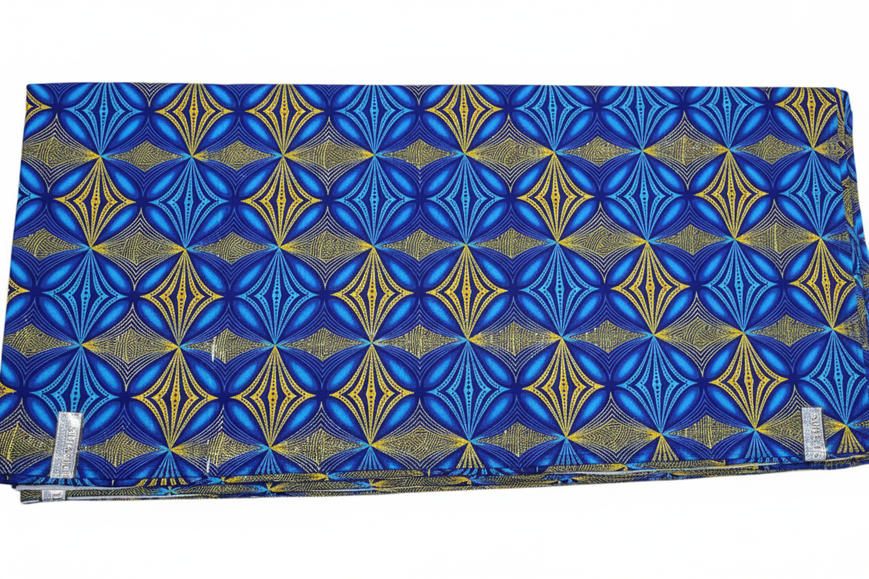 Wax Tissu Pagne Africain pailleté Brillant 6 Yards