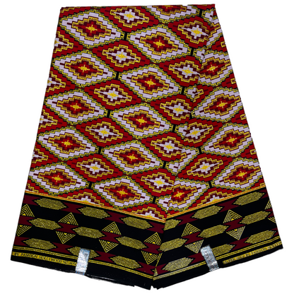 Wax Tissu Pagne Africain  pailleté Brillant 6 Yards