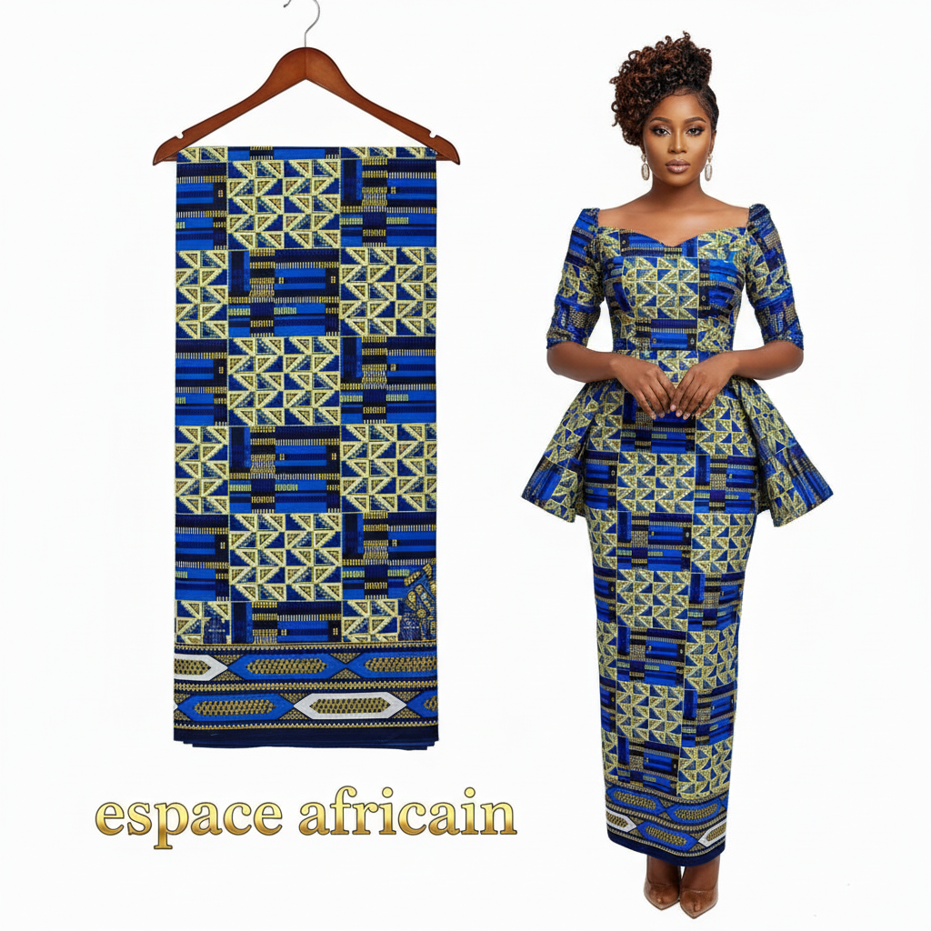 Wax Pagne Tissu Africain Brillant 6 Yards