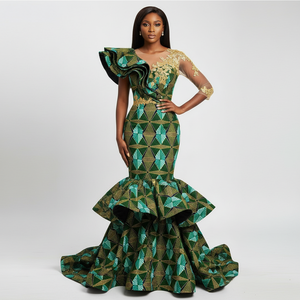 Wax Tissu Pagne Africain Brillant 6 Yards