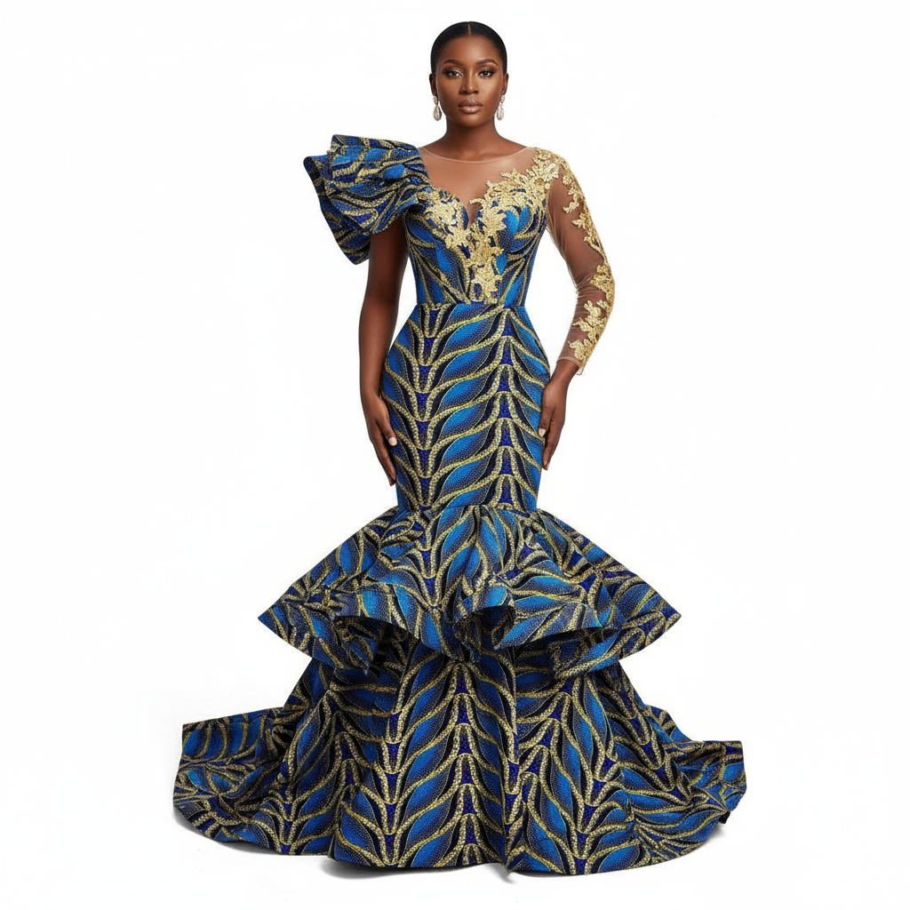 Wax Tissu Pagne Africain pailleté Brillant 6 Yards