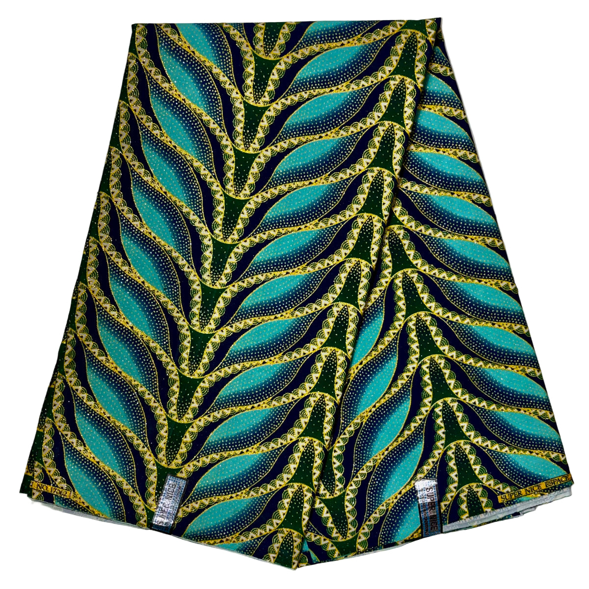Wax Tissu Pagne Africain pailleté Brillant 6 Yards