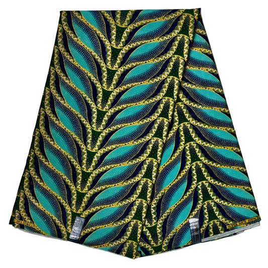 Wax Tissu Pagne Africain pailleté Brillant 6 Yards