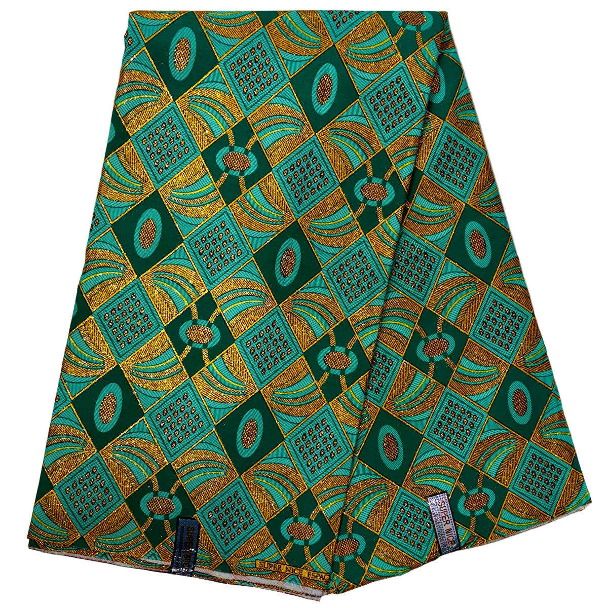 Wax Tissu Pagne Africain pailleté Brillant 6 Yards
