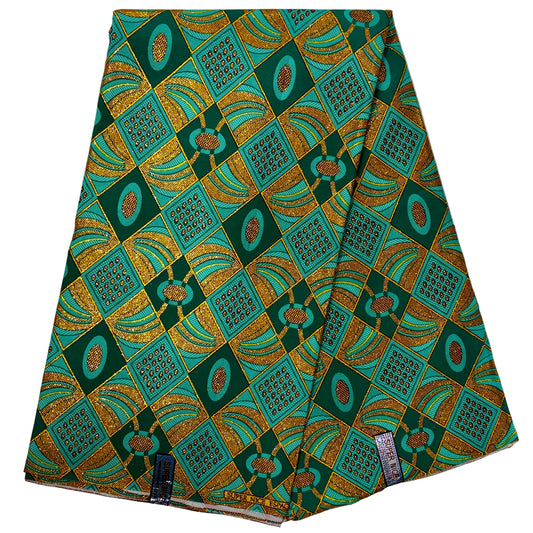 Wax Tissu Pagne Africain pailleté Brillant 6 Yards