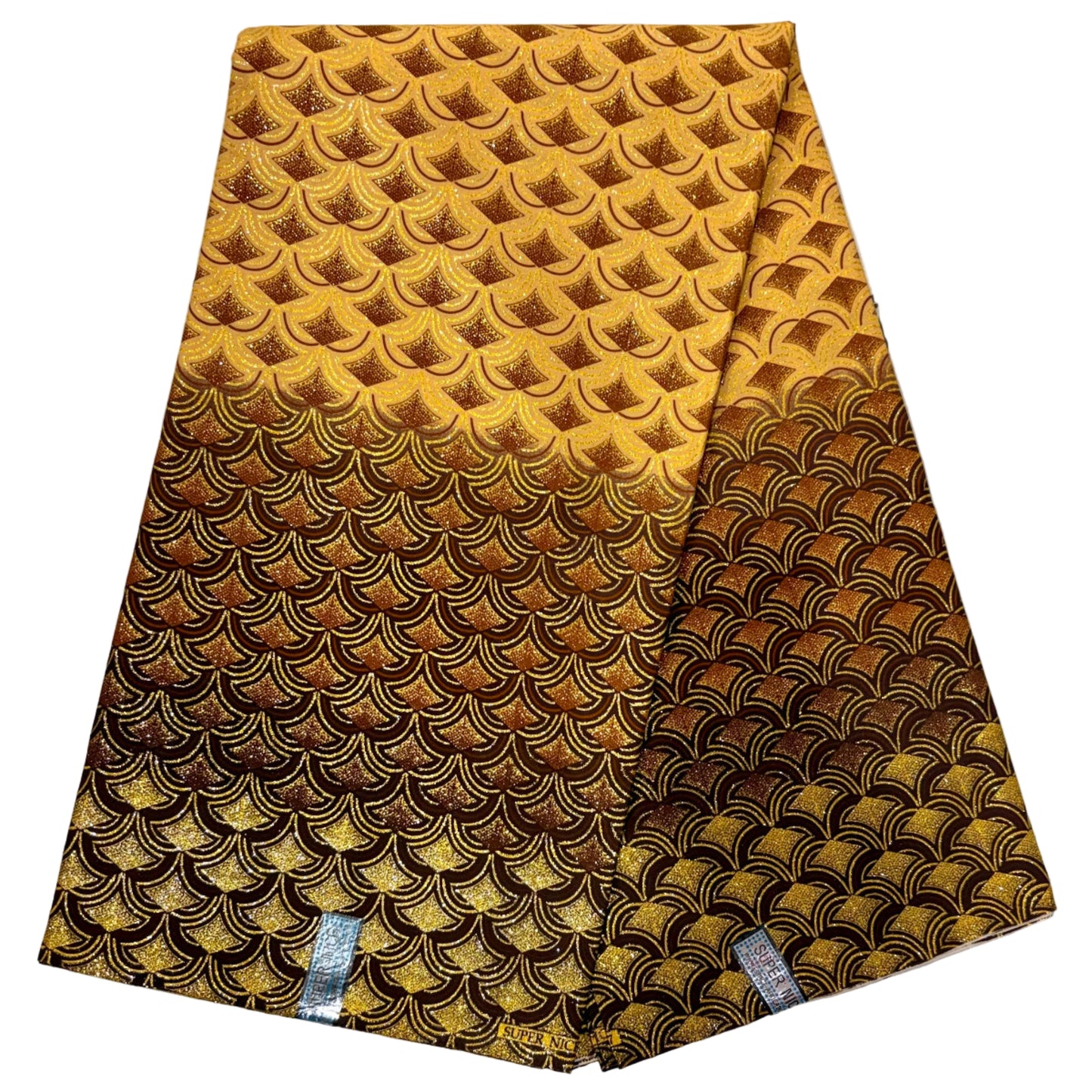 Wax Tissu Pagne Africain pailleté Brillant 6 Yards