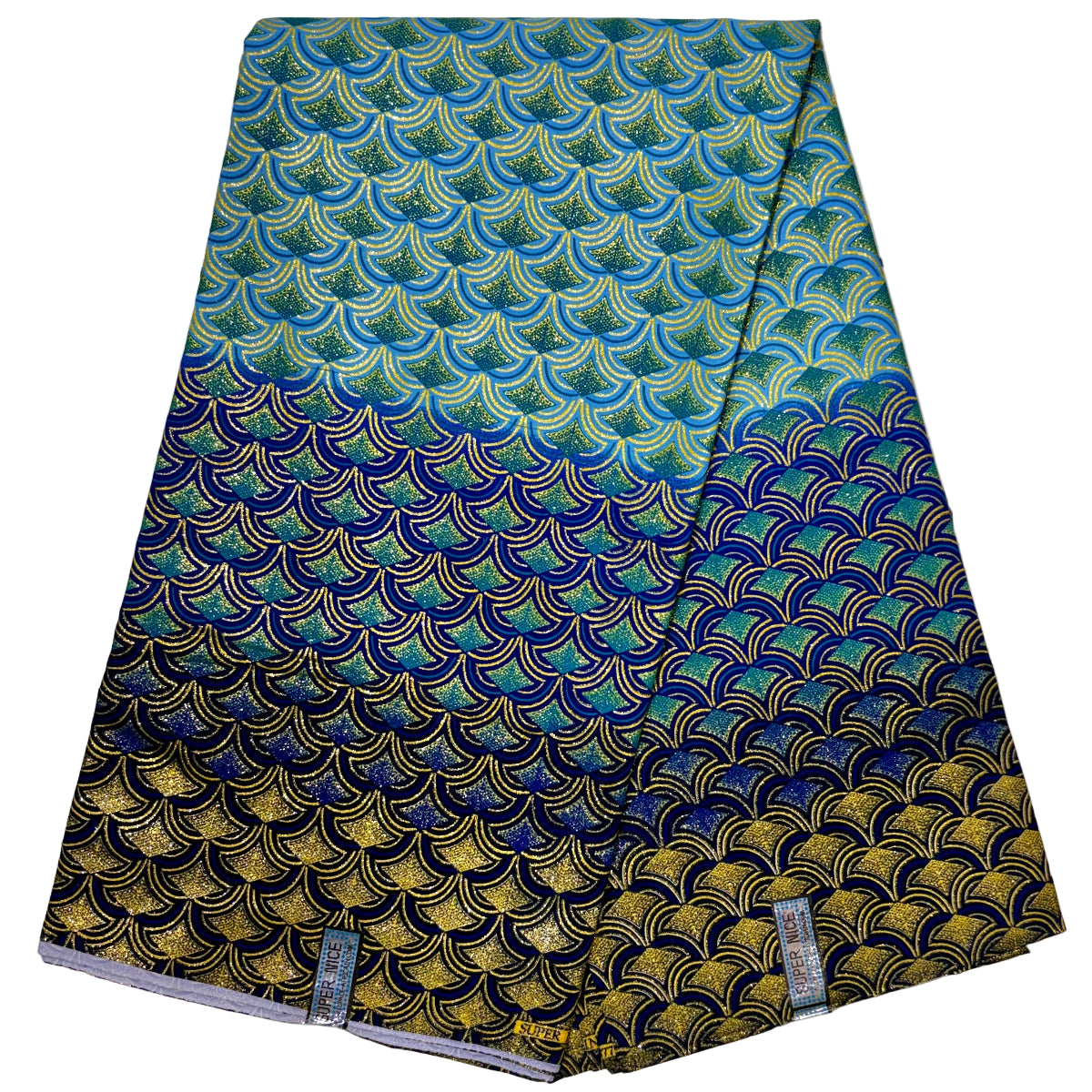 Wax Tissu Pagne Africain pailleté Brillant 6 Yards