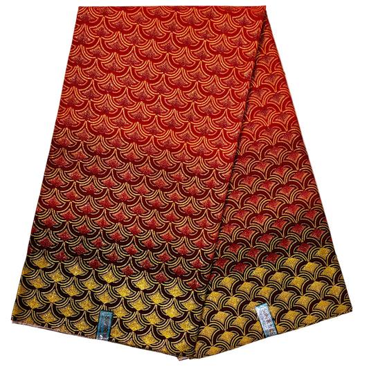 Wax Tissu Pagne Africain pailleté Brillant 6 Yards