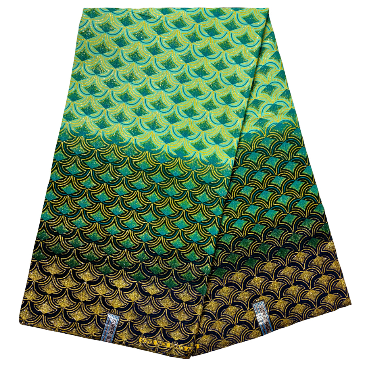 Wax Tissu Pagne Africain pailleté Brillant 6 Yards
