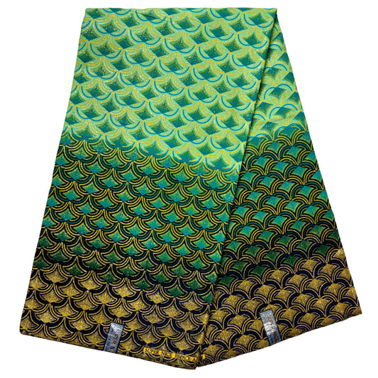 Wax Tissu Pagne Africain pailleté Brillant 6 Yards