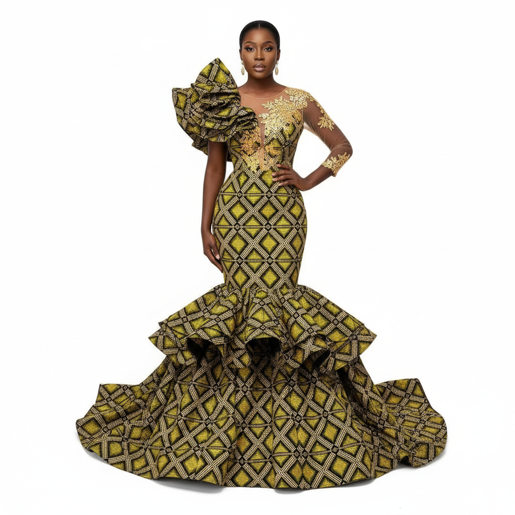 Wax Tissu Pagne Africain pailleté Brillant 6 Yards