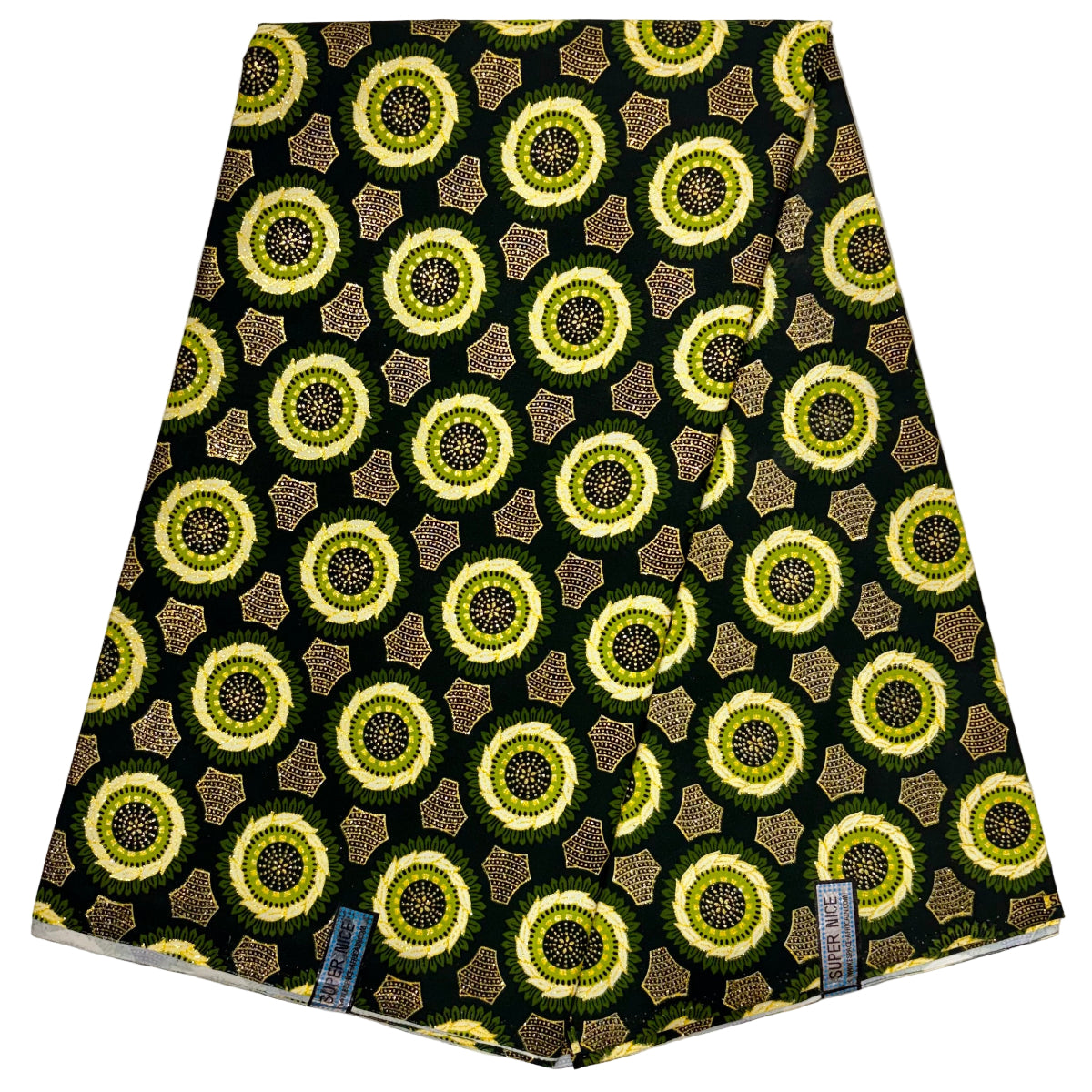 Wax Tissu Pagne Africain pailleté Brillant 6 Yards