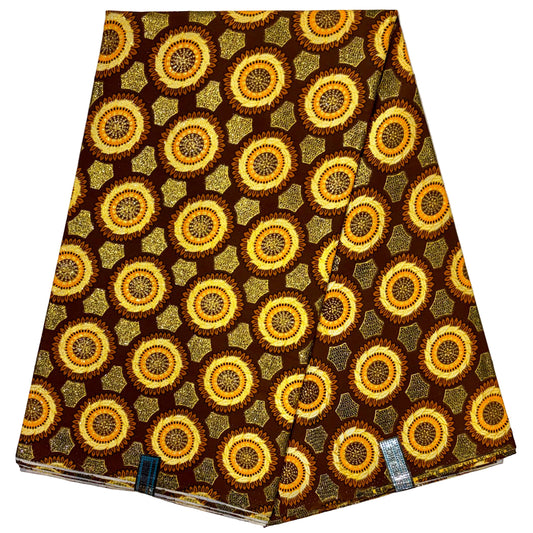 Wax Tissu Pagne Africain pailleté Brillant 6 Yards