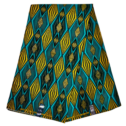 Wax Tissu Pagne Africain pailleté Brillant 6 Yards