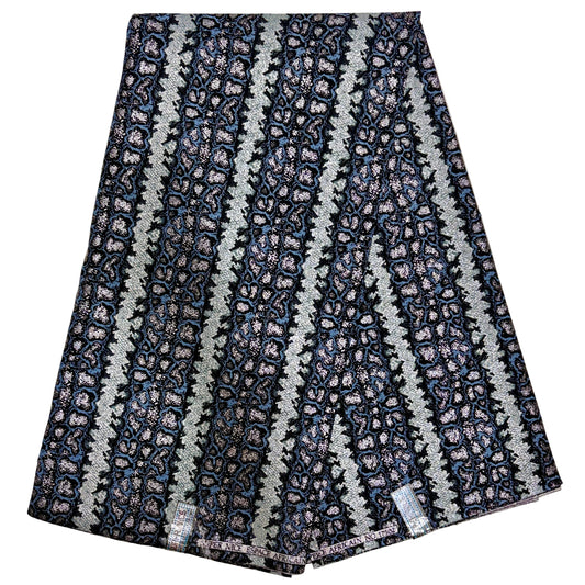 Wax Tissu Pagne Africain pailleté Brillant 6 Yards