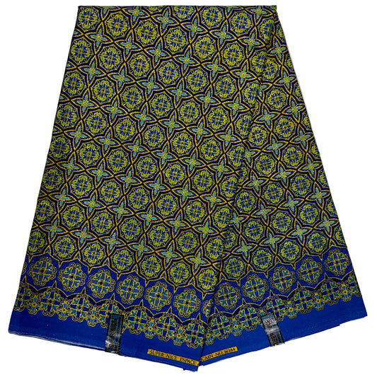 Wax Tissu Pagne Africain pailleté Brillant 6 Yards