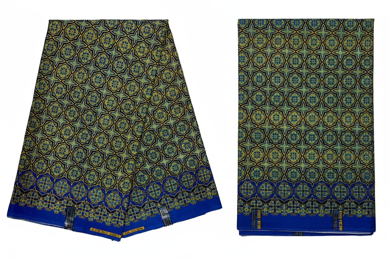 Wax Tissu Pagne Africain pailleté Brillant 6 Yards