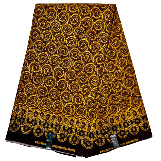 Wax Tissu Pagne Africain pailleté Brillant 6 Yards