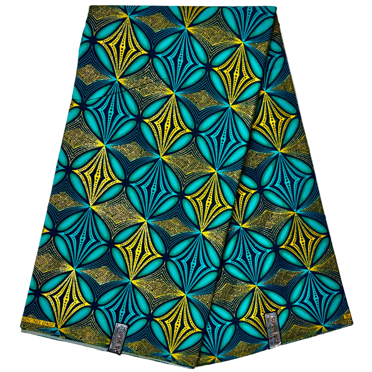 Wax Tissu Pagne Africain pailleté Brillant 6 Yards