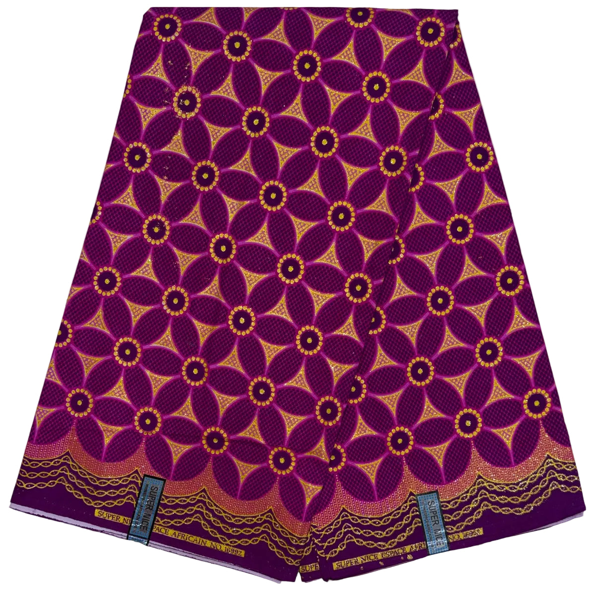 Wax Tissu Pagne Africain pailleté Brillant 6 Yards